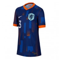 Camisa de Futebol Holanda Matthijs de Ligt #3 Equipamento Secundário Mulheres Europeu 2024 Manga Curta